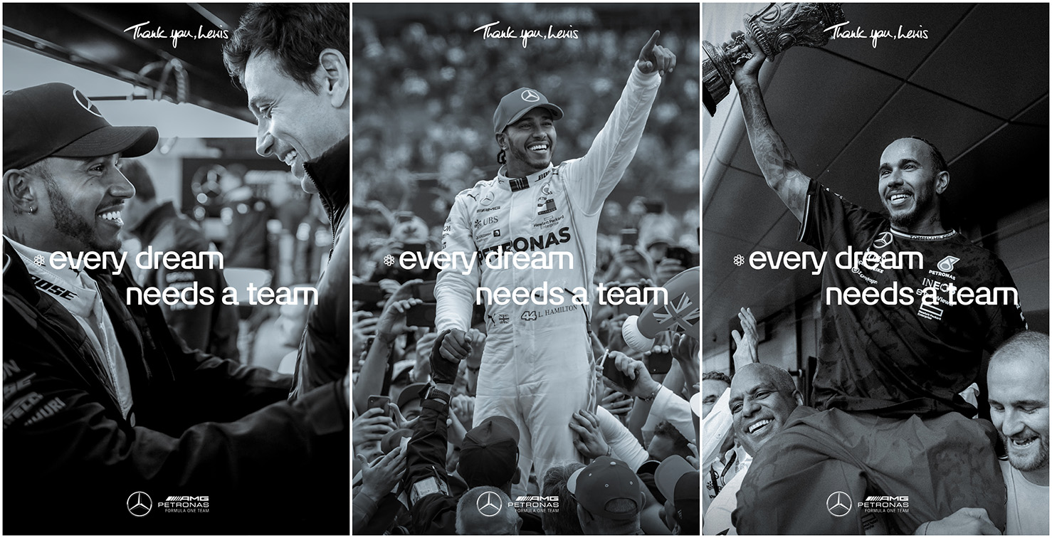 Seen+Noted: Mercedes-AMG PETRONAS F1 Team bids emotional farewell to Lewis Hamilton with a global campaign created by AMV BBDO