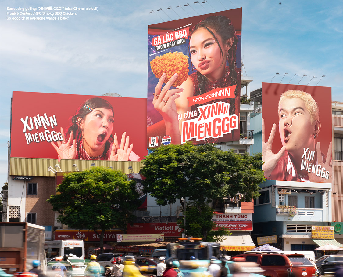 KFC Vietnam and The Friday turn billboards into city-scale “Xin Miếng” craving scene